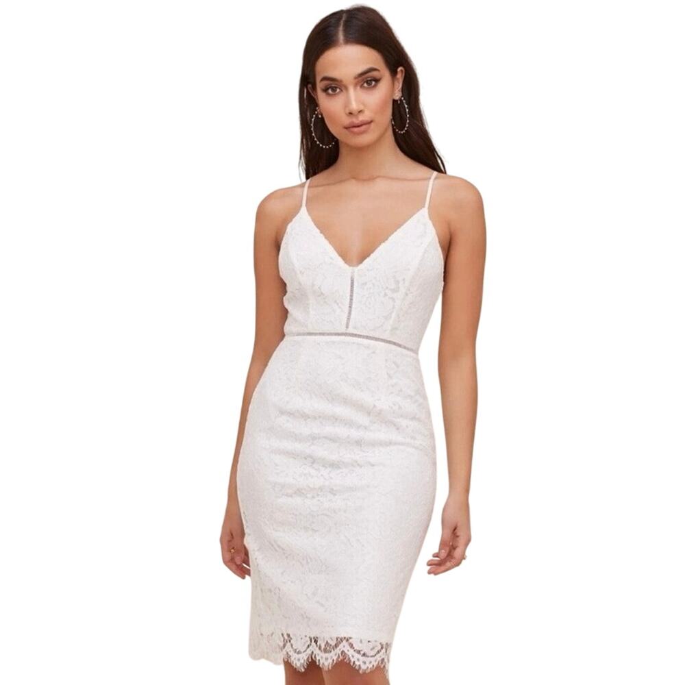 Lace Sheath Midi Dress Pencil Sexy - Picture 2 of 11